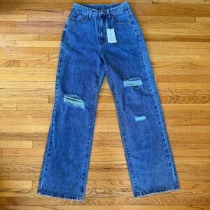 Classic Blue Distressed Women's Jeans